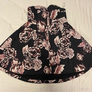 Keep Sake - Strapless High Low Floral Mini Dress